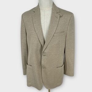 Flynt Mens Beige Linen Blend Sport Coat Blazer 42R Professional Dry Clean